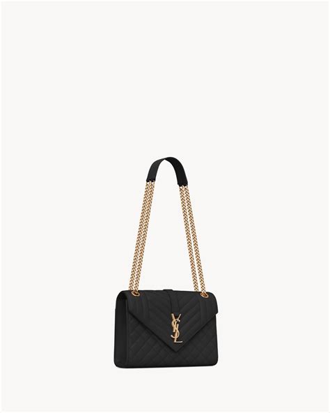 ysl 600185|ENVELOPE MEDIUM IN QUILTED GRAIN DE POUDRE .